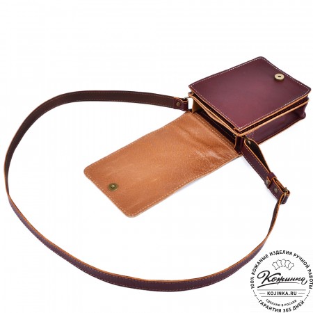 Мужская кожаная сумка "Робин" (бордо-коричневый)